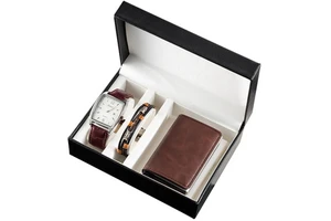 Promotional Products Luxury Men's Watches Fashion Bracelets Wristwatch Quartz Clock Jewelry Gift Set for Fathers Day Gifts