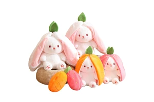 Hot Selling 2024 Products Easter Rabbit Transformed Rabbit Small Fruit Doll Strawberry Bunny &carrot Plush Toys