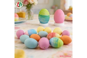 New Design Colorful Matte Easter Eggs Easter Gift Set Ornaments Plastic Easter Decoration Easter House Decor