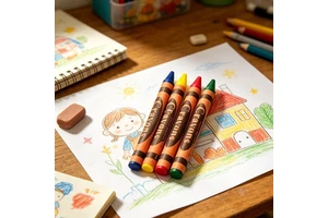 Easy Hold with Regular Size Kids' Birthday Parties Restaurants Crafts 4-Color Crayons Supplies