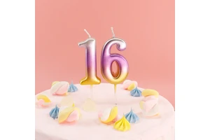 Wholesale Metallic Ombre Rose Gold Number Birthday Candles 0-9 Smokeless Cake Topper For Anniversary Wedding Party Decoration
