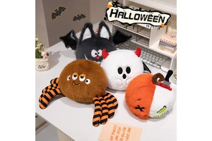 Wholesale Creepy Cute Halloween Plush Toy Spooky Gothic Stuffed Animal Round Ball Bat Ghost Spider Zombie Bulk Supplies