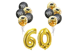 30 40 50 60 Years 30th 50th Adult Birthday Number Balloon Gold Black Party Decorations Supplies 12 Inch
