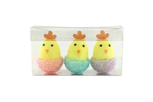 New Arrival Handmade Easter Gift Set Cute Baby Chicks Polyfoam Glitter Easter Eggs Mini Home Decorations for Wholesale