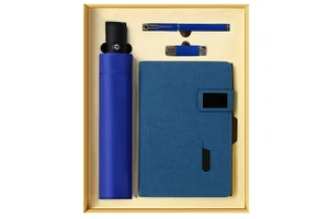 Luxury Valentine's Day Gift Set With Automatic Umbrella Notebook USB Flash Drive Pen Customized Promotional Box for Employees