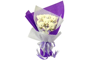 Wholesale Mini Rose Teddy Bear Bouquet Flower Lovey Teddy Bear For Valentines/mother Day Gift