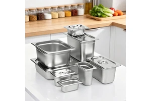 FLEY High Low Temperature Resist Stainless Steel GN Serving Pan Rustproof Gastronorm Container For Buffet Banquet Hotel Kitchen