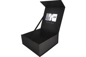 Christmas Video Brochure Greeting Gift Box 4.5 Inch IPS Screen Magnetic Cover, Mother's Day, Wedding, Bridesmaid, Birthday-black