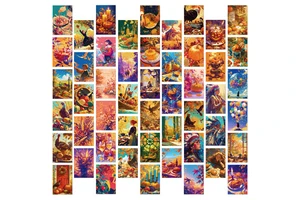 50 Thanksgiving Greeting Cards Autumn Pumpkin Turkey Family Party Celebration Wall Decor Made in China No Logo Printing
