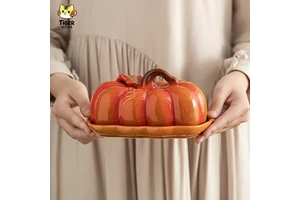 Ceramic Pumpkin Serving Dish Cute Design Heat Resistant Disposable Bowls for Thanksgiving Table Holiday Party Decor Gift