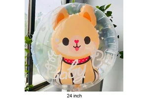 New Cartoon Balloon in Ball Transparent Floating Balloons Double Set Kids Toy Gift Children's Day Birthday Party Decorations