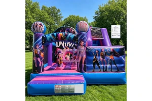 Kids Toddler Commercial Inflatable Bouncer Outdoor K-PoP Demon Hunters Jumping Bouncy Castle Slide Combo Inflatable Bounce House