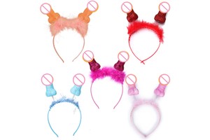 Aoyama Bachelorette Party Decor Penis Headband Bachelor Party Supplies Hen Party Favors Birthday Adult Games Plastic Accessories