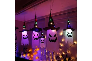 Halloween Ghost Decoration LED Light PVC Festival Decor Product for Festive Spooky Ambience