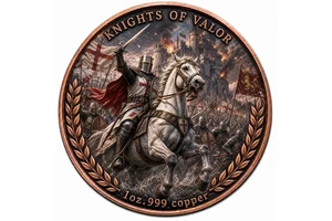 Customized 1oz .999 Fine Copper Knights Templar Coin Crusader Battle Medieval Art Collectible Medallion