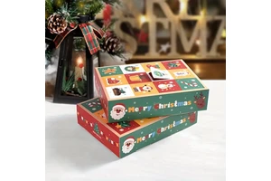 Customized Advent Calendar Gift Box Recyclable Printed Mystery Box Holiday Christmas Gifts Featuring Chocolate Candy Small Toys