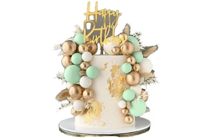 50P Happy Birthday Bohemian Theme Plastic Letterpress Wedding Cake Decorating Supplies for Adult Birthday Parties