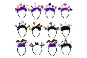 's new Halloween party decoration items photo props bat cat pumpkin headband