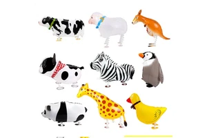 Wholesale Children's Party Decorations Aluminum Foil Walking Balloons in Pig Sheep Duck Piggy Shapes for Christmas Festivals
