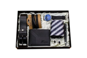 Cross-border Holiday Birthday Gift Tie Wallet Practical Simple Men's Large Dial Watch Gift Set