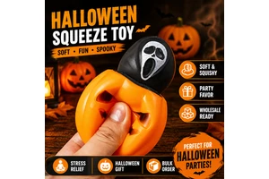 Halloween Pumpkin Ghost Squeeze Toy Soft Stress Relief Squishy Toy for Party Favors Wholesale