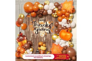 145pcs Latex Thanksgiving Balloon Garland | 3.2g Thick Pop-Resistant | Fall Theme Decor Wedding Birthday | Orange Bulk | LILIS