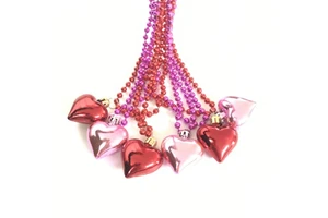 Valentine's Day Beads Necklaces Bachelorette Party Gift Supplies Heart-Shaped Bead Necklace