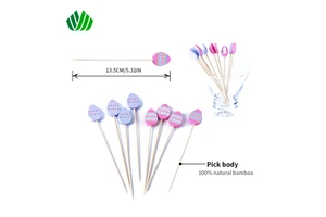 Easter Egg Bamboo Skewers - Colorful Decorative Picks for Easter Party/Fruit/Dessert Catering