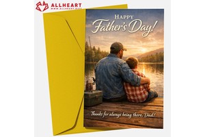 Personalized Fathers Day Cards 5x7 Inch I Love You Dad Card Digital Printed Low MOQ with Envelope and Sticker
