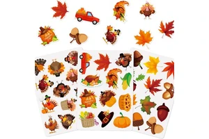 Hot Sale Thanksgiving Fall Autumn Party Decoration Sets Includes Maple Leaves and Acorn Stickers for Festive Home Decor