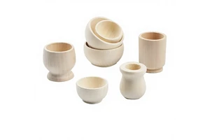 Easter DIY Indoor Home Decoration Ornaments Creative Children Painted Wood Toys Log Color Wooden Bowl Jar Accessories