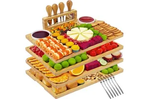 4-Piece Charcuterie & Cheese Board Gift Set With Knives - Perfect Housewarming & New Home Gift For Home Gifting
