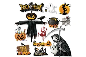 Magnetic Halloween Decoration: Witch Pumpkin-Head for Fridge, Car, and Door