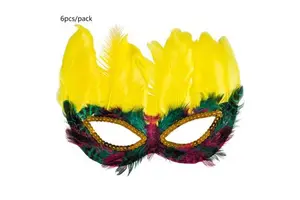 Funny Costume Cosplay Venetian Mardi Gras Carnival Masquerade Cheaper Feather Party Mask for Party Holiday Supply Xmas Decor
