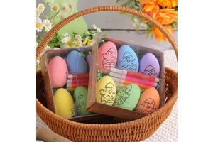 Hot Selling Easter DIY Hand-painted Eggs 2025 Cartoon Bunny Eggs Children Handmade Gifts Wholesale