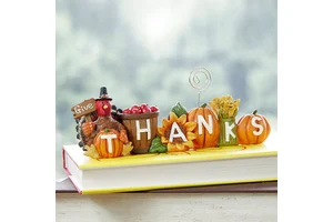 Thanksgiving Harvest Festival Givethanks English Letter Business Card Holder Ornament Autumn Decoration Scarecrow