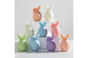 Home Holiday Party Decor Creative Cute Easter Bunny Egg Scented Candles Handmade Easter Souvenirs Gifts Novelty Aromatic Candles