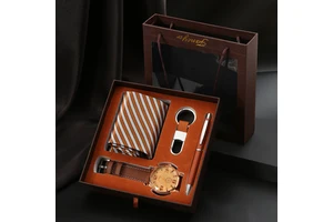 Men Business Gift Set for Office New Year Souvenir Sunglasses Belt Watch Pen Cufflinks with Elegant Gift Box for Father Day