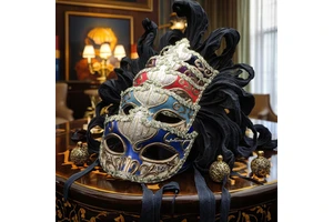 High-End Handmade Little Beauty Venice Ball Mask Thickened Masquerade Mask Factory Wholesale Made of Plastic