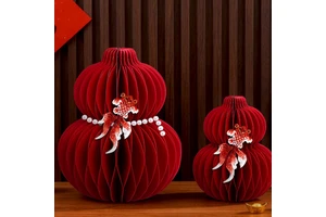 I1088 New Year Decoration Ornaments 2026 Year of the Horse New Spring Festival Large Gourd Paper Decoration