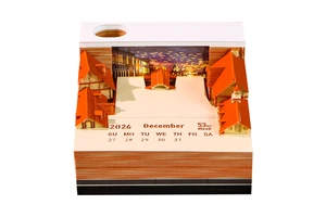 3D Layered Paper Architecture Calendar European City Venice Rialto Bridge 3D Model Paper Craft