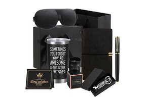 2025 International Men's Day Gift Set Black 20 oz Tumbler Notebook Pen Gift Set for Father's Day Men Birthdays Gift Set