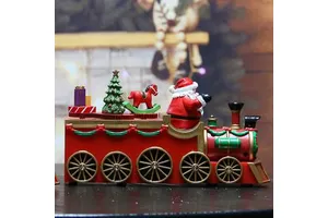 New Product Battery Powered Multicolor Christmas Train Decoration with Music LED Lights for Holiday Home Decor