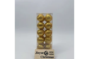 [Shatterproof] Plastic Christmas Balls Luxury Embroidered Texture Xmas Tree Ornaments for Outdoor Indoor Holiday Decor