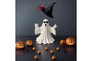 Halloween Trends Kawaii Middle Finger Ghost Figurine Gadgets Halloween Haunted House Halloween Home Decor