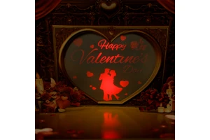 Handmade Creative -Up 3D Valentine's Day & Wedding Card Factory Custom With Lights Paper Greeting Gift Projection Modern