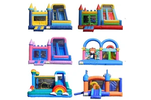New Theme Outdoor Moon Air Bouncer Spacewalk Macaron Color Kids Inflatable Jumping Bounce House