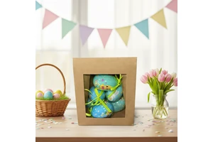 Sy Colorful Foam Easter Hanging Eggs Festive Indoor Home Decor Hot Selling Paper Bag Packaging Set of 6