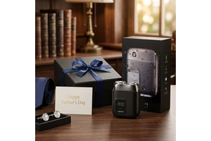 Gift for Father's Day Mini Twin Blade Floating Stainless Steel Shaver USB Rechargeable LED Digital Display Waterproof