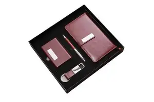 Oem Custom Logo Luxury Leather Promotional Corporate Father's Day Gift Items Notebook Pen Card Holder Business Gift Set